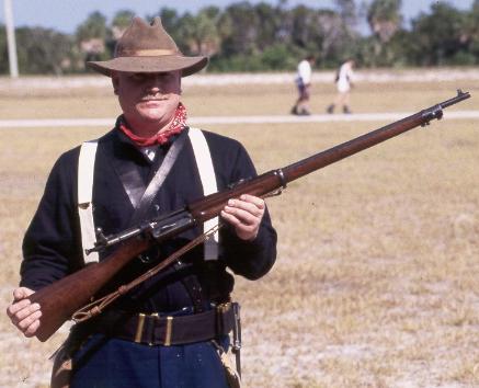 Krag rifle, model 1898 standard weapon for the U.S. infantry.