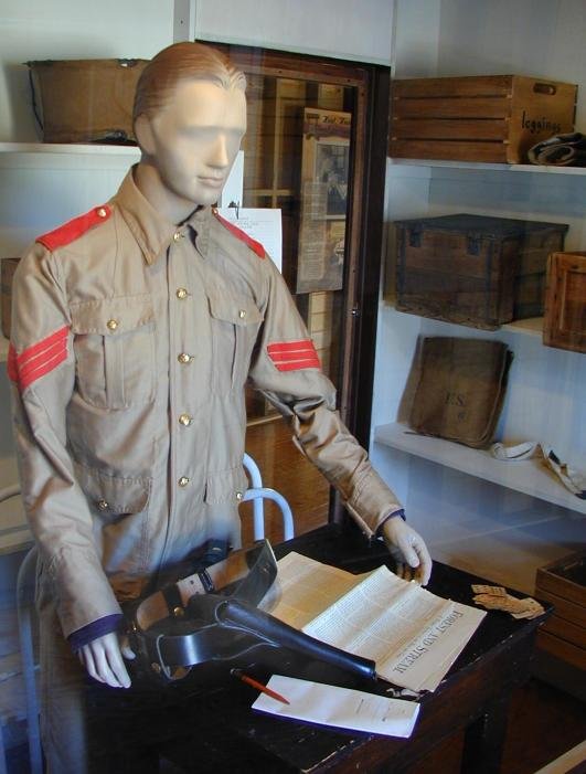 Quartermaster greets visitors to the museum.